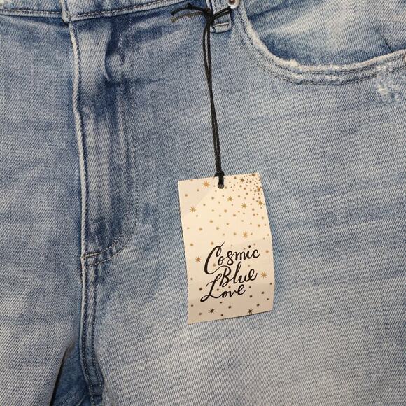 NWT Cosmic Blue Love Shorts 5 Pocket Design Distressed Waist Pockets Riptide - Picture 5 of 16